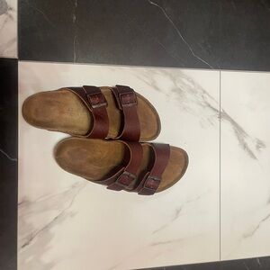 Limited Edition Birkenstock Arizona Horween Leather Men's Dark Brown Sandals